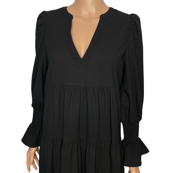 Tuckernuck Pomander Place Kenzo Crepe Long Sleeve Mini Dress size S Black - Picture 5 of 9